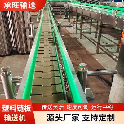 廠家供應(yīng)塑料鏈板輸送機直行轉(zhuǎn)彎鏈板輸送機可調(diào)速食品網(wǎng)帶輸送線
