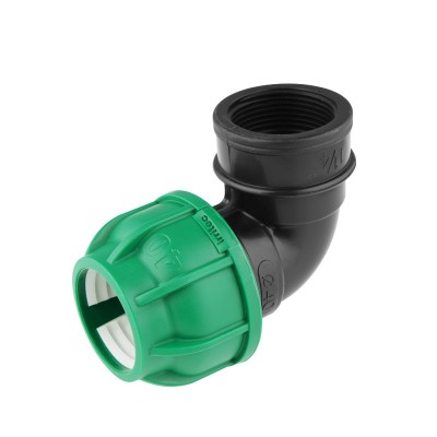 pe盤管滴灌管承插快接管件螺紋內絲90度直彎頭家庭園藝手動連接件