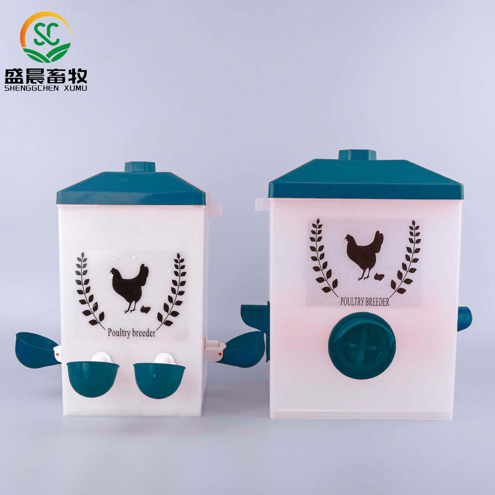 新型自動(dòng)飲水器雞鴨鵝下料器喂雞飼料桶加厚料桶家禽喂水碗喂食器