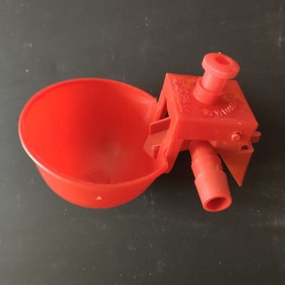 茂源塑業(yè)生產(chǎn) 紅色塑料 可調(diào)節(jié)水位飲水器 鵪鶉飲水碗 小鳥自動(dòng)飲