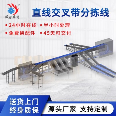直線交叉帶分揀機智能跨境電商快遞包裹高速分揀系統(tǒng)設備廠家直營 1臺