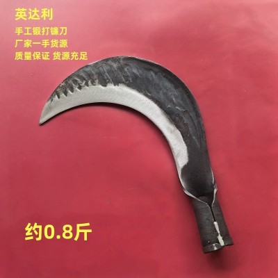 英達利手工鍛打鐮刀彈簧鋼錘紋110款4號農用戶外開山砍柴割草刀