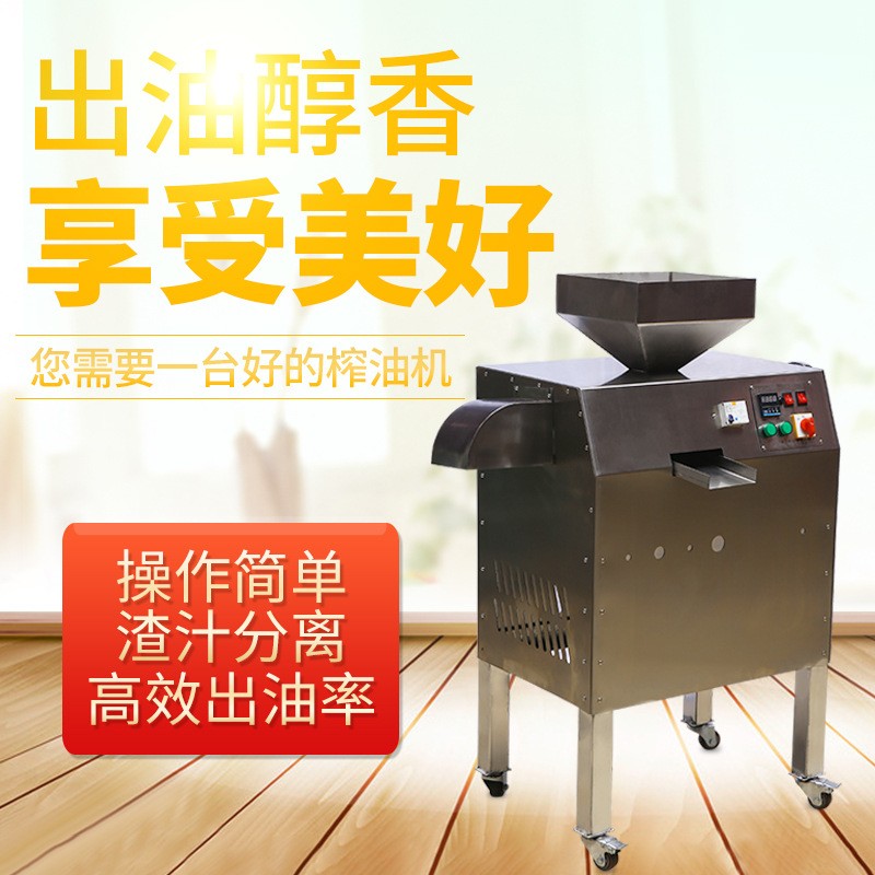 榨油機(jī)不銹鋼電動(dòng)臺(tái)式榨油機(jī)全自動(dòng)可移動(dòng)花生菜籽油榨油壓榨機(jī)