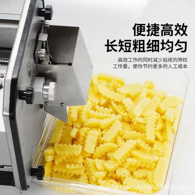 狼牙土豆薯?xiàng)l推條機(jī)不銹鋼波浪薯?xiàng)l刀具電動商用狼牙薯?xiàng)l切條機(jī)器
