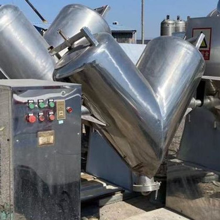 300型小型教學(xué)原料攪拌機(jī) 攪拌均勻 干粉顆粒混合用 二手V型混合機(jī)